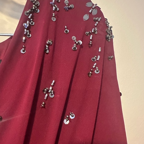 Adrianna Papell Women's AP1E209131 Chiffon V Neck Beaded Dress 18 - NWT - Picture 2 of 7